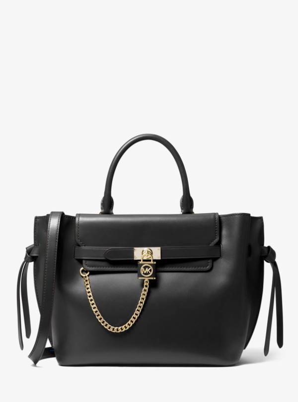 Damske Satchel Taske Michael Kors Hamilton Legacy Large Leather Belted Čierne - Kabelky Michael Kors Slevy | CIOFQ-1859